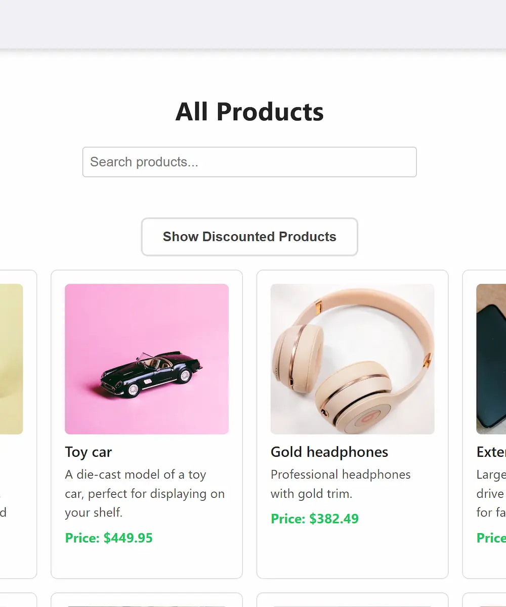 MyShop homepage screenshot