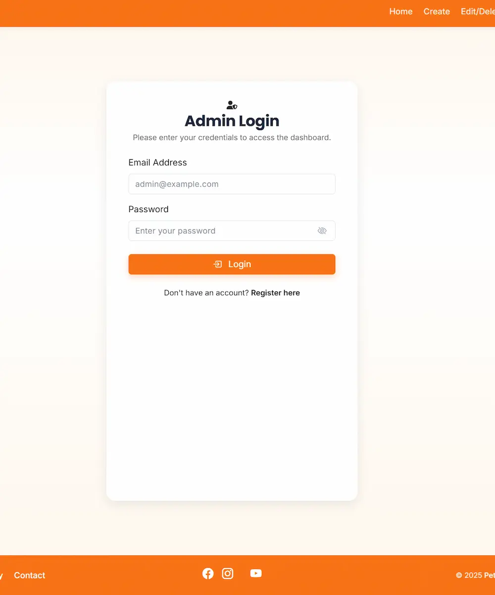 PetAdopt admin dashboard